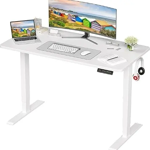 Höhenverstellbarer Schreibtisch Elektrisch 120x60cm - Ergonomischer Stehschreibtisch (Schwarz)