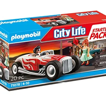 PLAYMOBIL City Life 71078 Hot Rod Starter Pack – Spielzeug-Auto für Kinder ab 4 Jahren