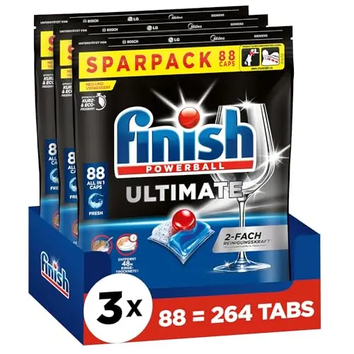 Finish Ultimate Fresh Geschirrspültabs - Sparpack mit 264 Tabs für strahlende Sauberkeit
