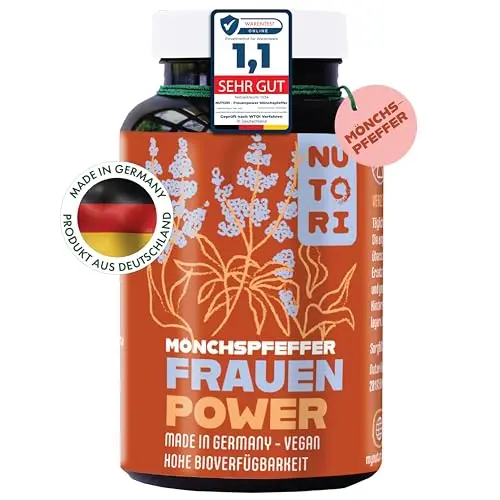NUTORI Mönchspfeffer Kapseln – Hochdosiert 10mg – 90 Kapseln – 100% vegan – Laborgeprüft in Deutschland