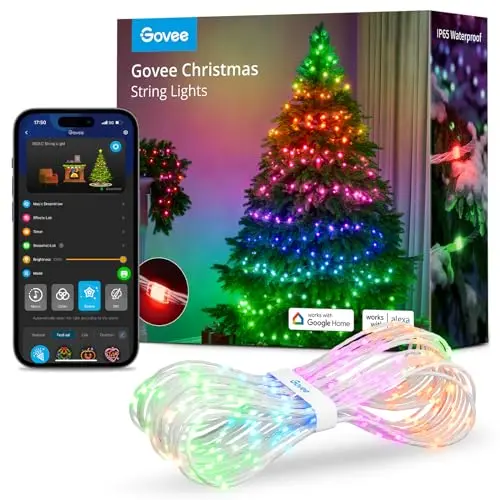 Govee RGBIC Weihnachtslichterkette 20M für Innen & Außen, 200 LED, IP65 wasserdicht, Alexa-kompatibel
