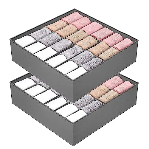 kiximay Unterwäsche-Organizer 2er Set, faltbare Aufbewahrungsbox für BHs, Socken und Krawatten