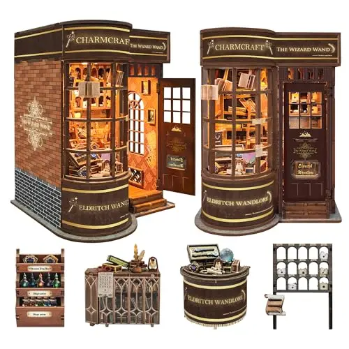 Book Nook Kit für Erwachsene - DIY Miniaturhaus aus Holz, 3D Puzzle, Buchgeschenk für Buchliebhaberinnen und Freundinnen