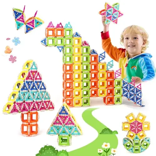 Montessori Bauklötze Konstruktionsspielzeug für Kinder ab 4 Jahren - STEM Spielzeug Sets für Weihnachten und Geburtstage