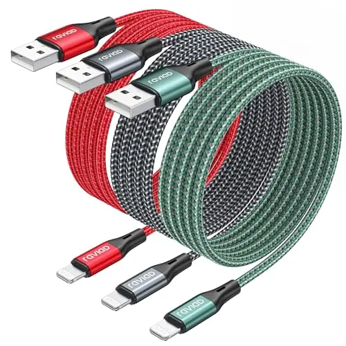 RAVIAD iPhone Ladekabel 3er Pack 2M - MFi Zertifiziertes Schnellladekabel für iPhone 14, 13, 12, 11, Pro Max, Mini, XR, XS, X, 8, 7, 6, 6s, Plus, 5, SE