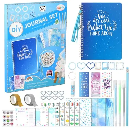 GROFIS DIY Journal Set – Scrapbook & Tagebuch Set für Teens, Geschenkidee für Jungen und Mädchen von 8-14 Jahren