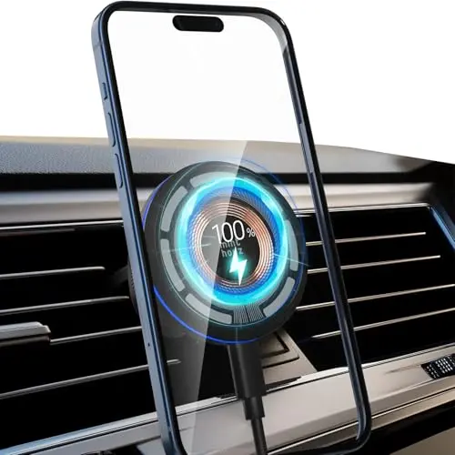 Magnetisches Wireless Autoladegerät - 15W Magsafe Car Mount für iPhone 12/13/14/15/16 und andere Qi-Telefone