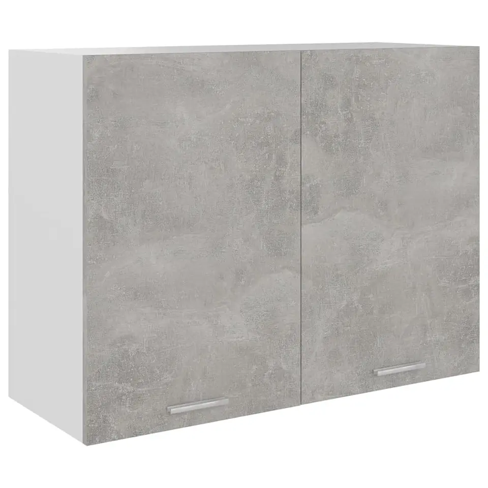 vidaXL Hängeschrank mit 2 Regalböden, Betongrau, 80x31x60cm Küchenmöbel