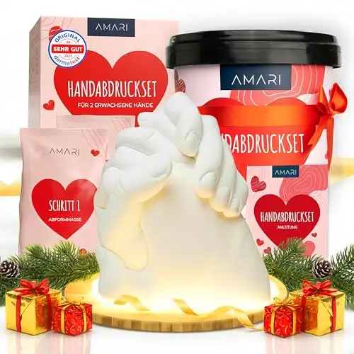 Amari® Handabdruck Set für Paare und Familien – Gipsabdruck für Hände, Hochzeits- und Jahrestagsgeschenk