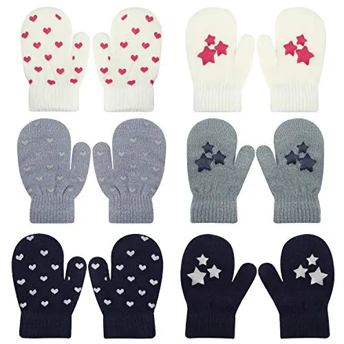 QKURT 6 Stück Kinderhandschuhe für 1-4 Jahre, Unisex, für den Winter