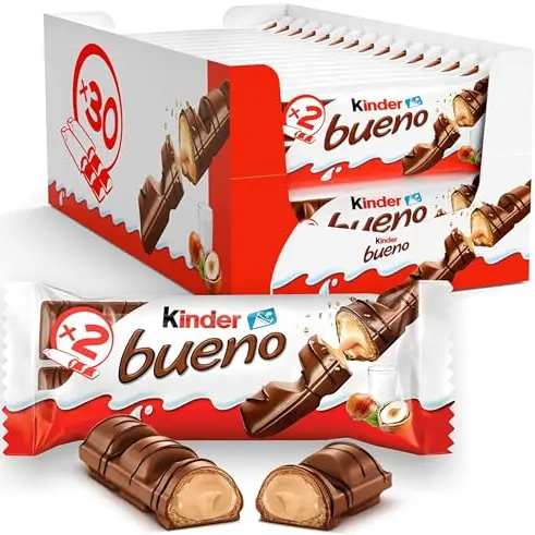 Kinder Bueno Schokoriegel, 30 Packungen mit je 2 Riegeln