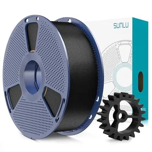 SUNLU PLA+ 1.75mm Filament, Hochwertiges, robustes 3D Drucker Filament, 1KG, Schwarz