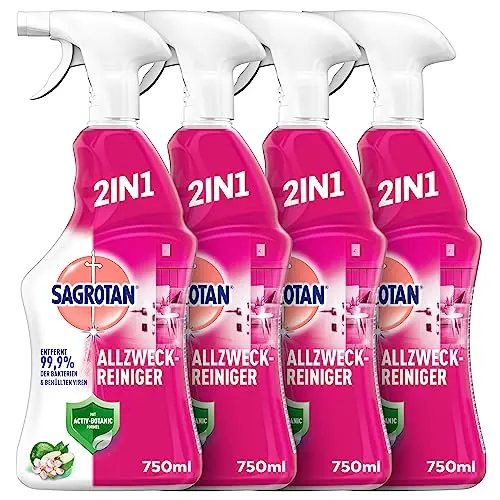 Sagrotan Allzweck-Reiniger Blütenfrische & Grüner Apfel – 4 x 750 ml