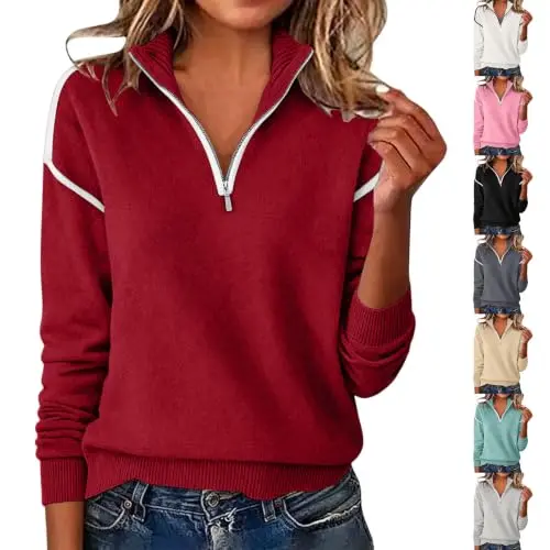 Damen Pullover Einfarbig, Langarm, Oversize, Winter & Herbst
