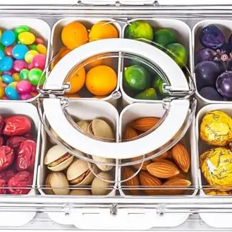 Sivaopa Snack-Box mit Fächern – Wiederverwendbare Obst-Aufbewahrung für den Kühlschrank