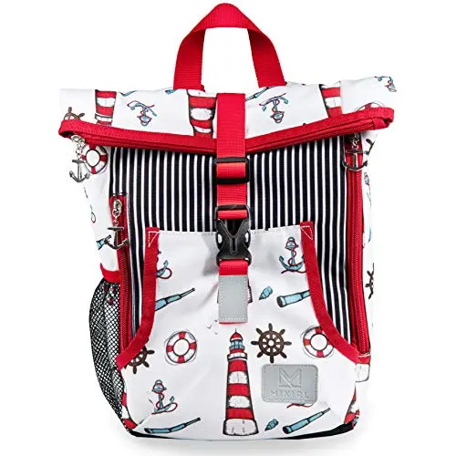 MIXIRL® Lässiger Rolltop Kindergartenrucksack für Jungen & Mädchen | 3-7 Jahre | Ideal für KiTa & Wanderungen
