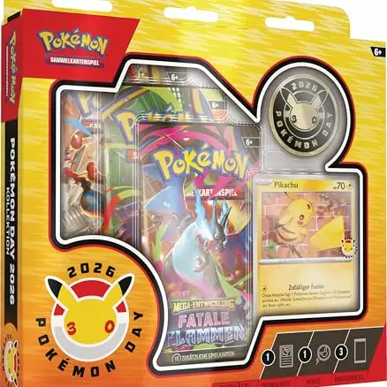 Pokémon Day 2026 Kollektion mit holografischer Karte, Münze und 3 Boosterpacks
