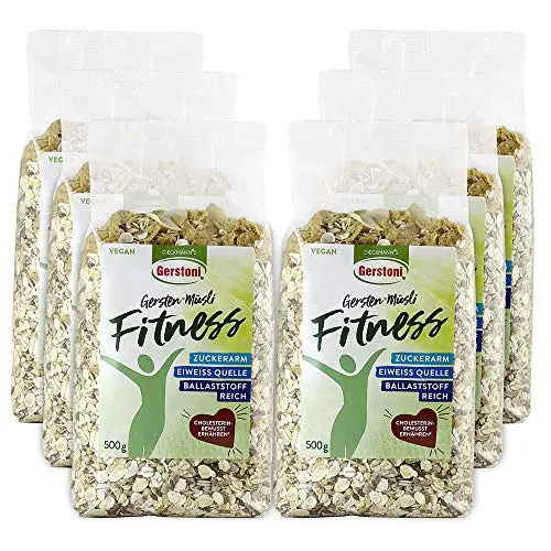 Gerstoni Fitness Müsli (6x500g) - Zuckerarm, proteinreich, ballaststoffreich