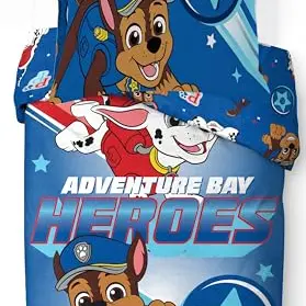 Jay Franco Paw Patrol Bettbezug-Set – Chase, Blau, inklusive Kissenbezug 80 x 80 cm