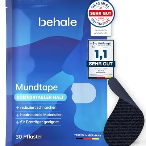 Behale Mundpflaster gegen Schnarchen - 30x Schlafhilfe für Bartträger