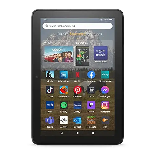 Fire HD 8 Tablet, 8-Zoll HD, 32 GB, schwarz, mit Werbung, 2022, perfekt für unterwegs