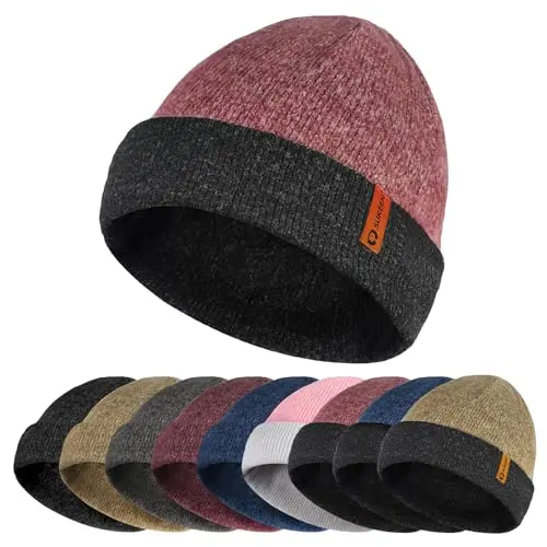 Sukeen Unisex Strickmütze, warme Wintermütze aus Baumwolle, Einheitsgröße