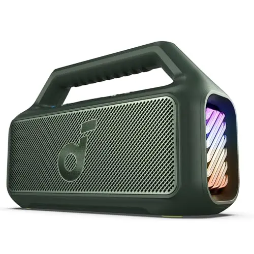 soundcore by Anker Boom 2 Outdoor Bluetooth-Lautsprecher, 80W, Wasserfest, 24h Akku, LED-Licht, für Camping & Strand