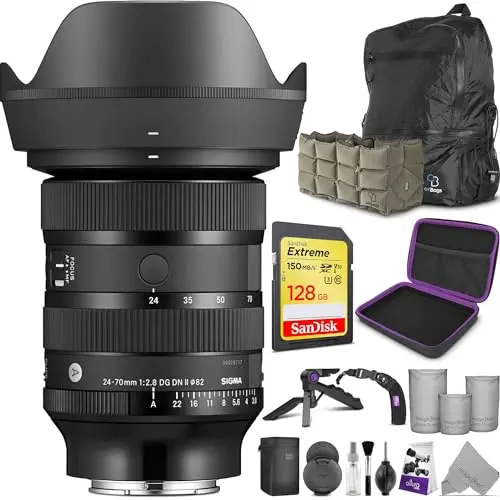Sigma 24–70 mm f/2,8 DG DN II Art Objektiv für Sony E Mount mit Zubehör und Reisepaket