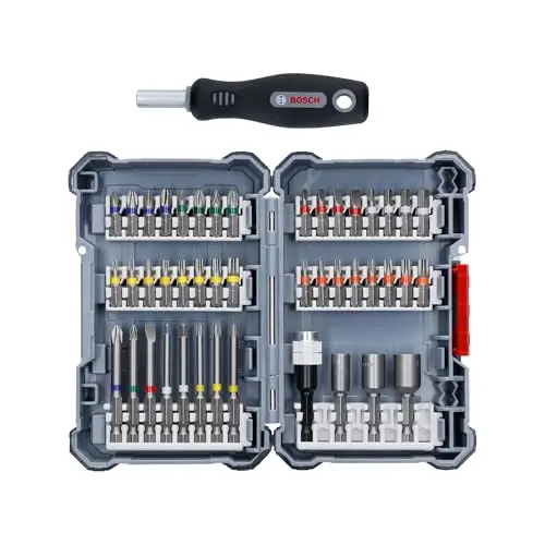 Bosch Professional 45-teiliges Schrauberbit Set mit Zubehör für Bohrmaschinen