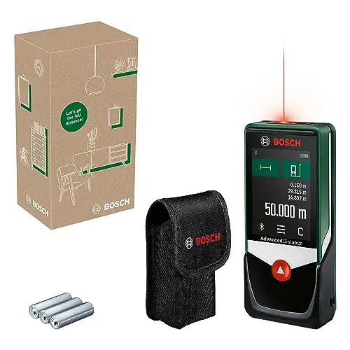 Bosch Laserentfernungsmesser AdvancedDistance 50C - Präzise Messung bis 50m mit Touch-Display