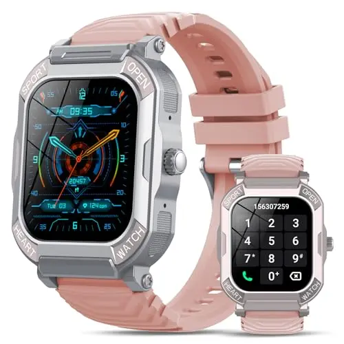 Smartwatch Damen mit Telefonfunktion, 1.85 Zoll, 113 Sportmodi, IP68 wasserdicht, Fitness Tracker für Android und iOS