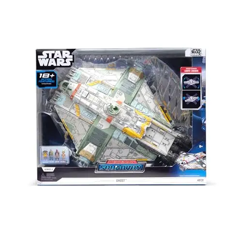Star Wars Micro Galaxy Squadron Ghost – 38 cm Raumschiff mit Lichtern, Sound und vier Micro-Figuren