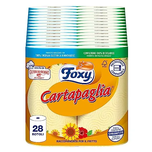 Foxy Papier Trockner 28 Rollen 2-lagig hohe Saugkraft FSC-zertifiziert 100% recycelbare Verpackung