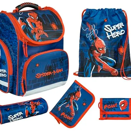 Undercover - Spider Man Schulranzen Set - 1. Klasse - inkl. Geldbeutel, Sportbeutel und Etui - Jungen