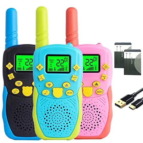 TUCHUNME Walkie Talkies für Kinder, Wiederaufladbar, 8 Kanäle, mit Taschenlampe, Geschenke für Jungen und Mädchen, Lange Reichweite für Abenteuer