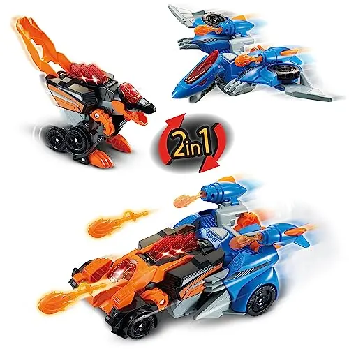 Vtech Switch and Go Dinos Spinosaurus & Pterodaktylus – 2-in-1 Dino-Auto-Transformer für Kinder 3-8 Jahre