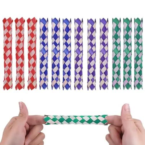 RDNKVB Fingerfalle Set mit 12 Farben für Kinder und Erwachsene – Klassisches Finger-Spielzeug für Geburtstagsfeiern