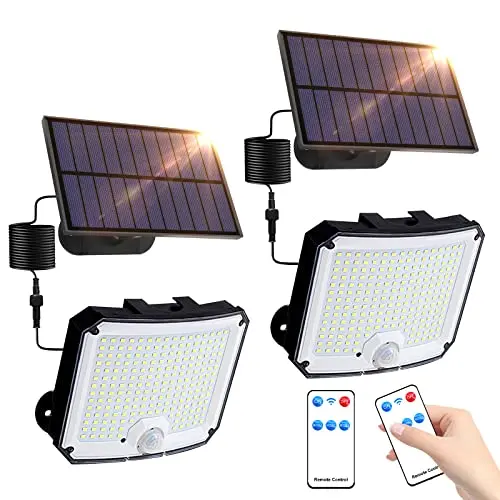 YzzYzz Solarlampen für Außen mit Bewegungsmelder, 3 Modi, IP65, 2 Stück