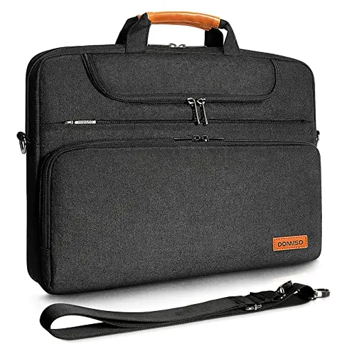 DOMISO 15-15,6 Zoll Wasserdichte Laptop Tasche für Lenovo, HP, Dell, Apple, Asus - Schwarz