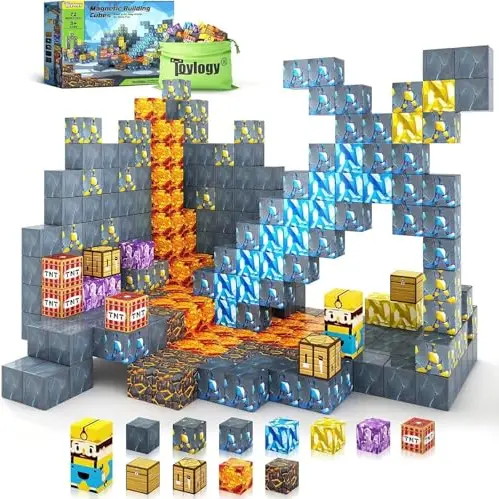 Magnetische Bausteine - Build Mine Sword Edition, Magnet Spielzeug für Kinder ab 3 Jahren