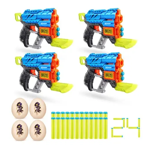 X-Shot Dino Attack Blaster Set mit 4 Dino-Eiern und 24 Darts