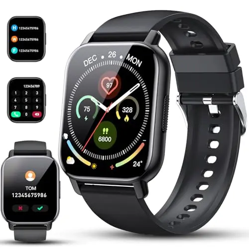 Smartwatch für Herren und Damen - 1,85" HD Touch Fitnessuhr mit Telefonfunktion, 110+ Sportmodi, IP68 wasserdicht
