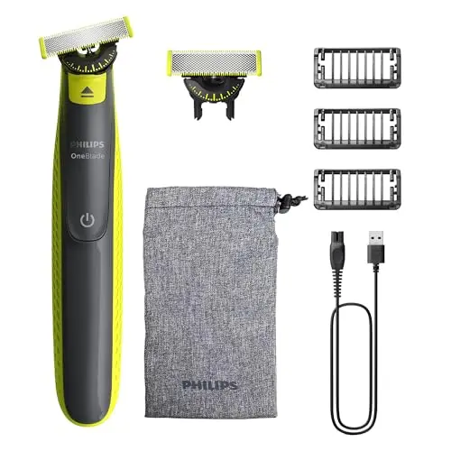 Philips OneBlade 360 Face - Bartschneider und Rasierer mit 2 Klingen und 3 Stoppelkamm