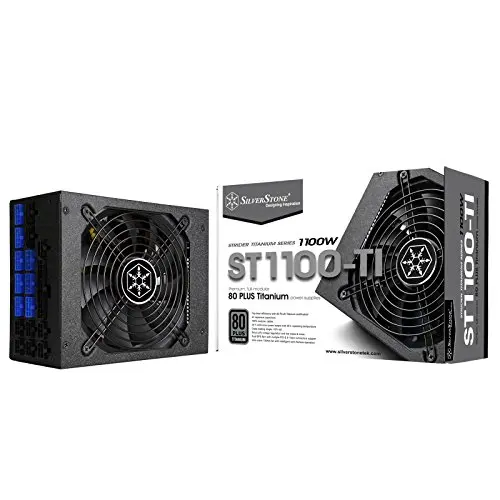 SilverStone ST1100-TI 1100W 80 Plus Titanium ATX flüsterleises PC-Netzteil, 100% modular