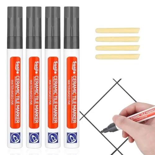 DMJJSD Fugenstift Grau 4 Stück - Wasserfester Restaurierungsstift für Fliesen und Wände in Badezimmer und Küche