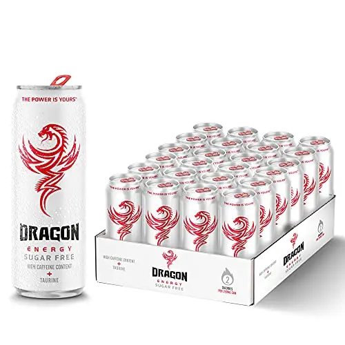 Dragon Energy Zuckerfrei 24 x 250 ml | Erfrischender Geschmack | Mit Koffein und Taurin | Kalorienarm