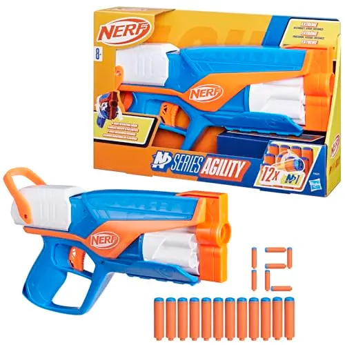 Nerf N Series Agility Blaster mit rotierender Trommel und 12 Darts für Jungen und Mädchen