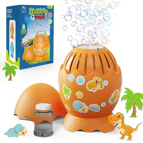 Panacare Dinosaurier Eier Seifenblasenmaschine für Kinder mit LED, 10.000+ Blasen/Min. Geschenk für Geburtstag, Party, Hochzeit
