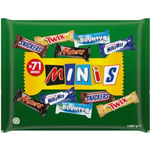 Mixed Minis Schokolade Großpackung mit 71 Mini-Schokoriegeln (Mars, Snickers, Bounty, Twix, Milky Way) - 1400g