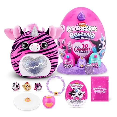 Rainbocorns Eggzania Mini Mania Zebra Plüschfigur, Überraschung mit Tier, für Mädchen, Spielzeug